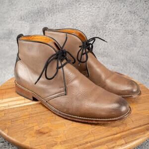 Penny Luck Visionary Falcon Gray Leather Chukka Boots Men's 9